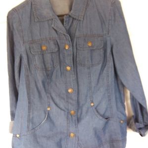 Blue jean button up shirt